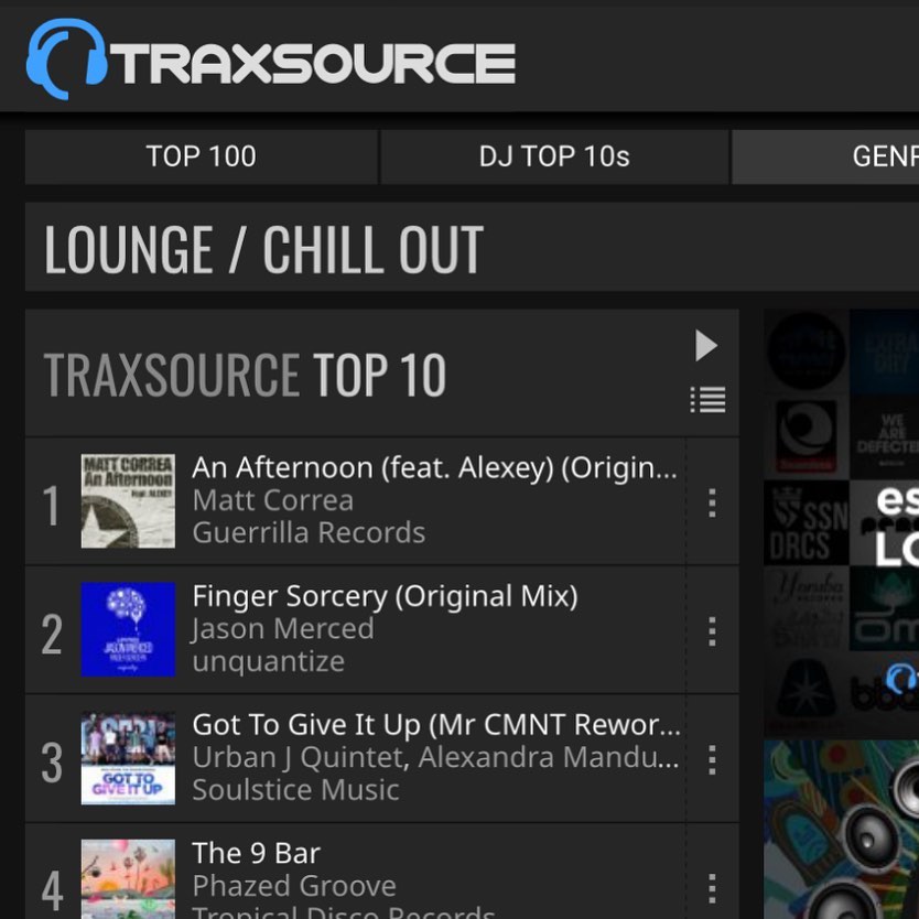 An afternoon. Number 1 Traxsource chill out lounge top100
